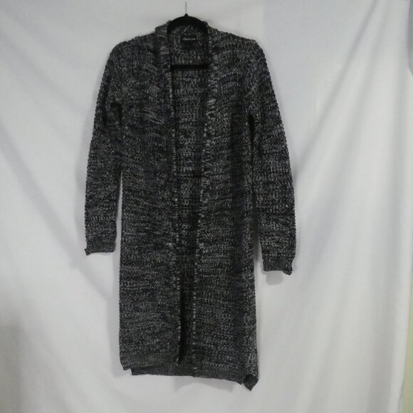 SEDUCTIONS | small | Black and White Knit Open Front Long Sleeve Cardigan - Picture 1 of 16